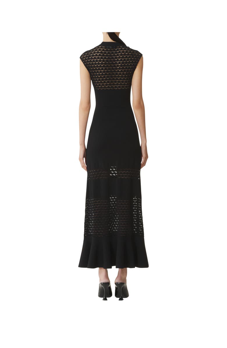 Lanvin Lace Detail Dress In Viscose, Alternate, color, Black