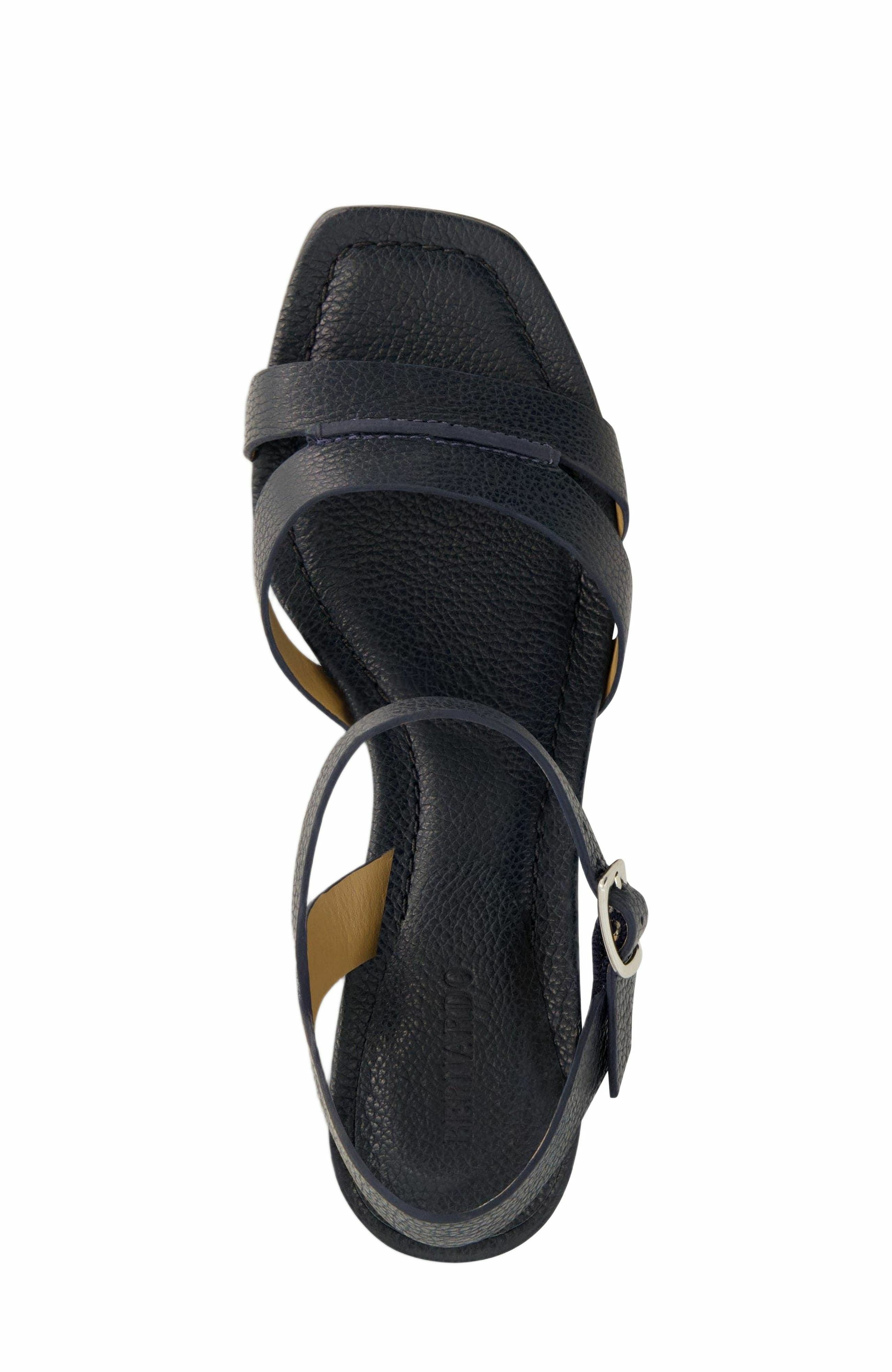 Bernardo Footwear Tarra Mid Heel Sandal, Alternate, color, Navy