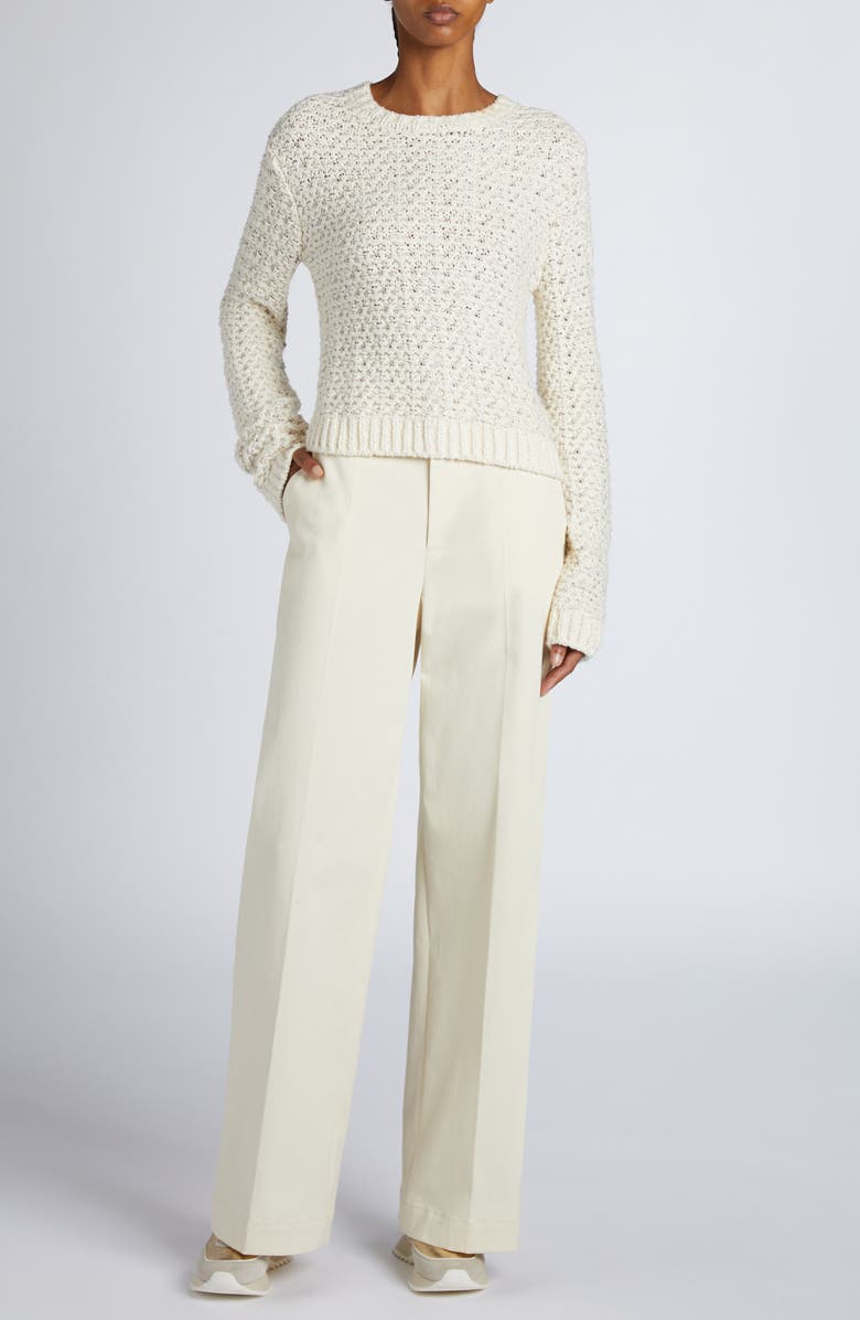 Moncler Crewneck Sweater, Alternate, color, Silk White