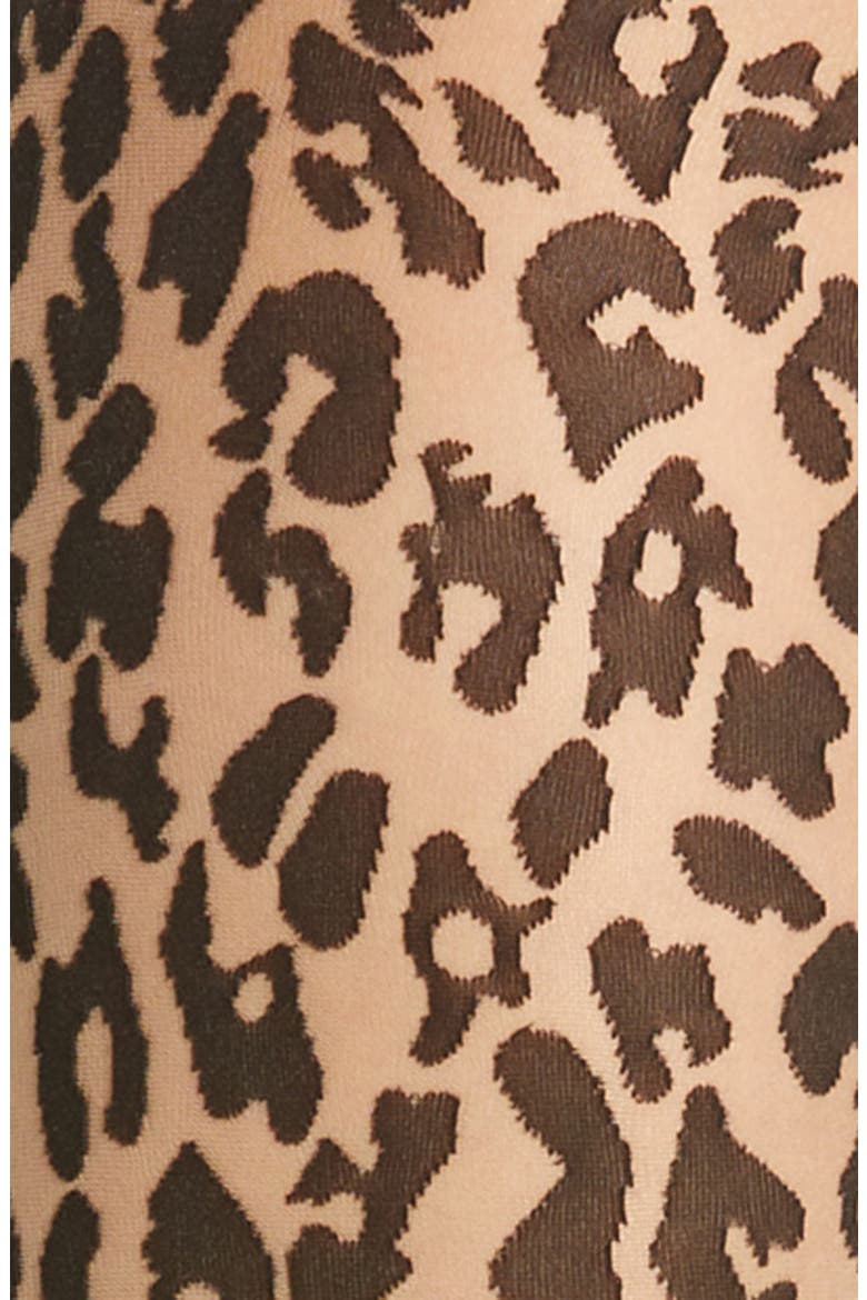Josey Leopard Pattern Tights, Alternate, color, FAIRLY LIGHT/BLACK
