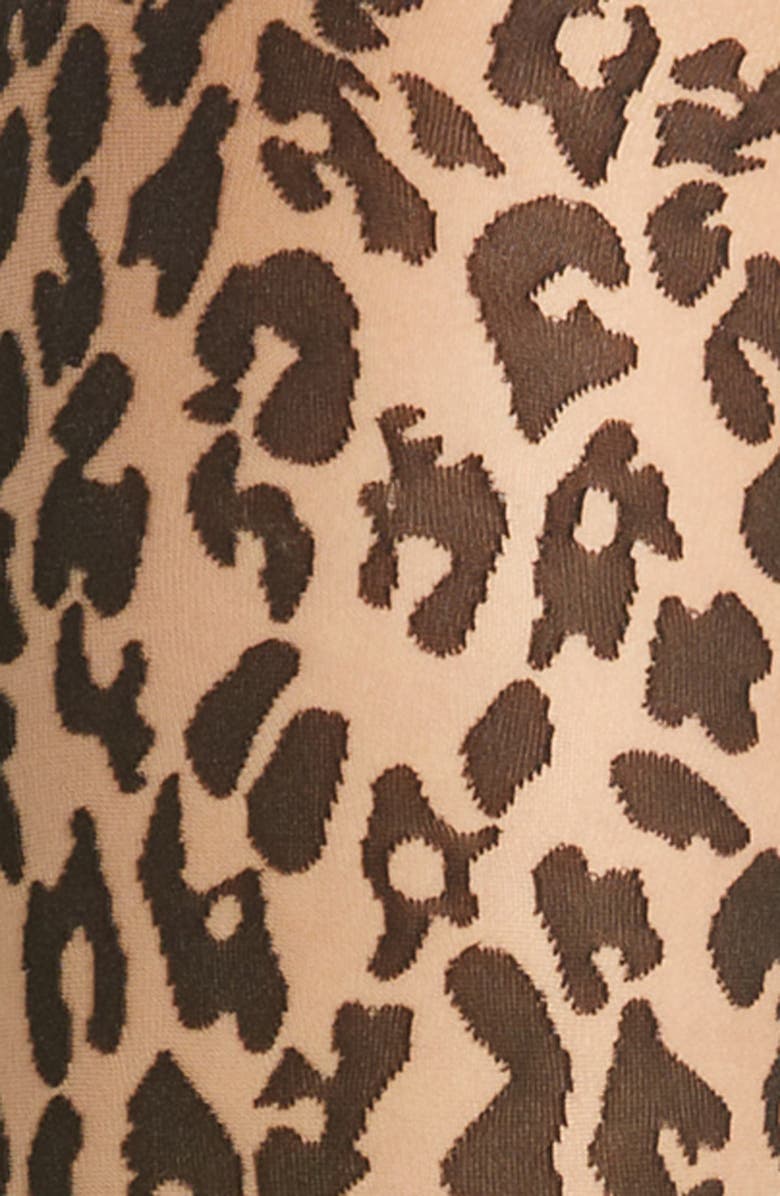 Wolford Josey Leopard Pattern Tights, Alternate, color, Fairly Light/Black