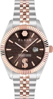 PHILIPP PLEIN Date Superlative Two-Tone Bracelet Watch, 41mm