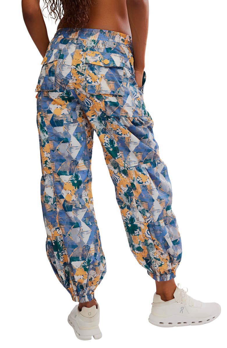 Free People Set Me Free Print Pants, Alternate, color, Midnight Navy Combo