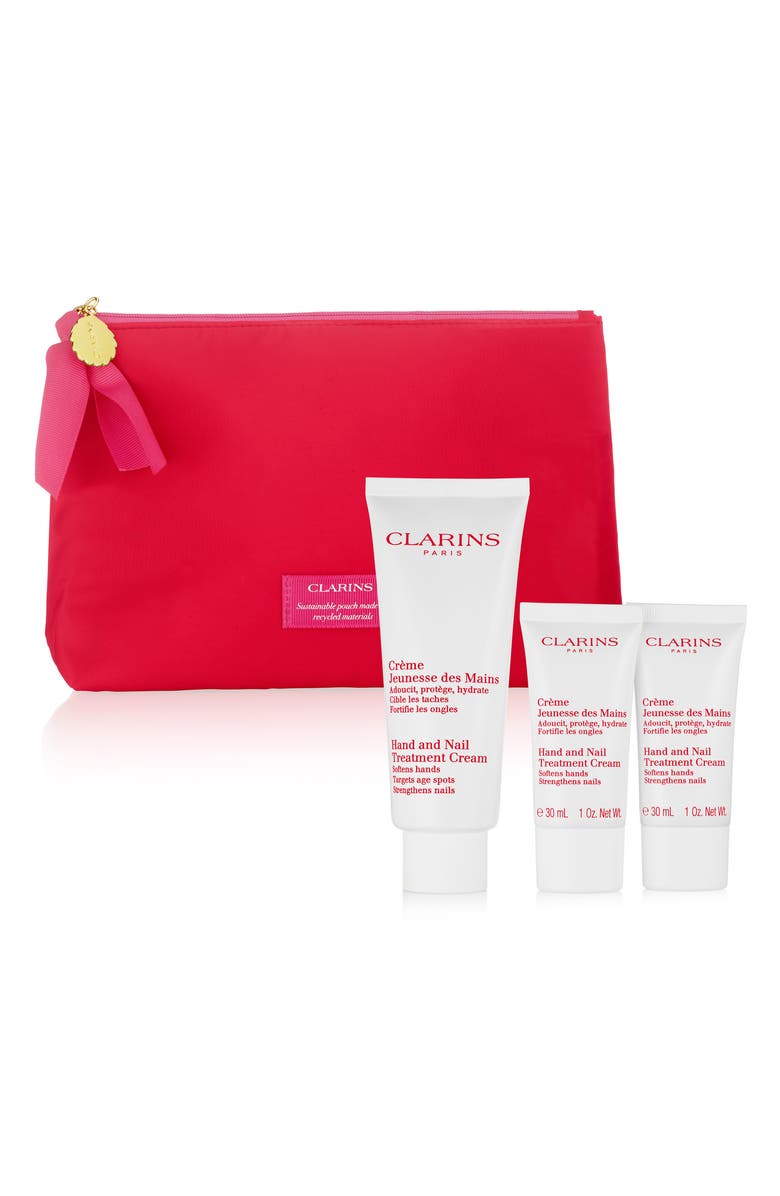 Clarins Hand & Nail Treatment Cream Trio USD $49 Value, Main, color,