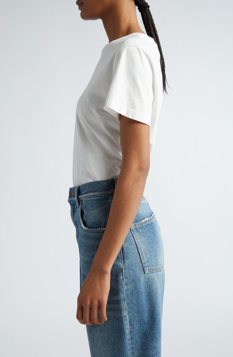 Golden Goose Distressed Slim Fit Cotton Jersey T-Shirt, Alternate, color, Vintage White