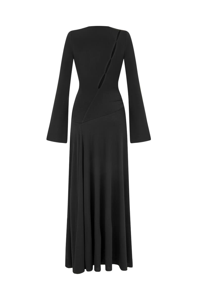 Double Breasted Long Dress, Alternate, color, Black