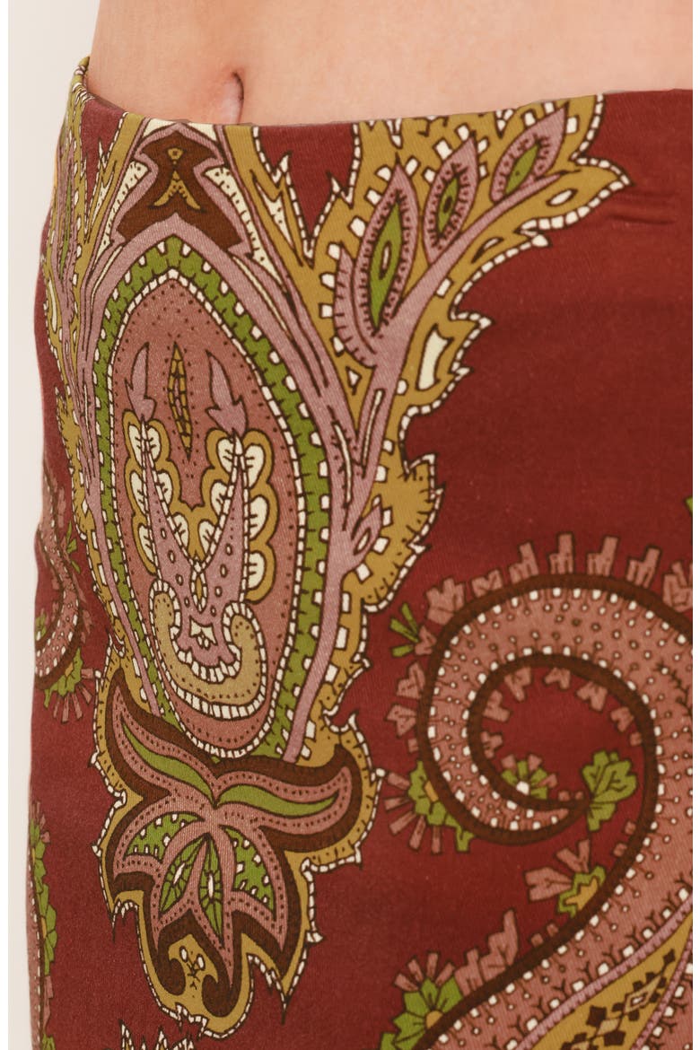 Paisley Print Pencil Skirt, Alternate, color, MAROON