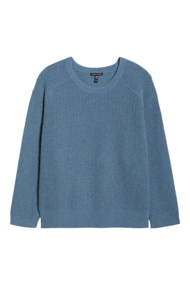 Crewneck Organic Cotton & Recycled Cashmere Sweater, Alternate, color, SEA SPRAY