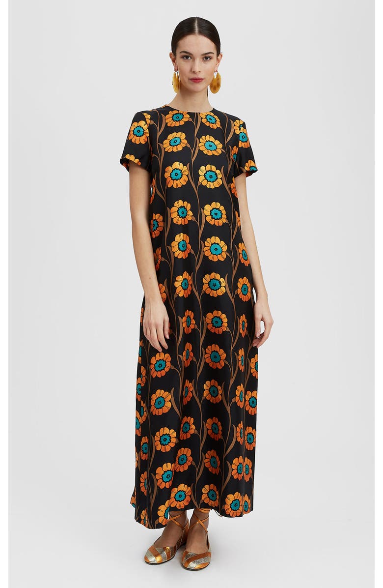 La DoubleJ Swing Dress, Main, color, Daisychain Black