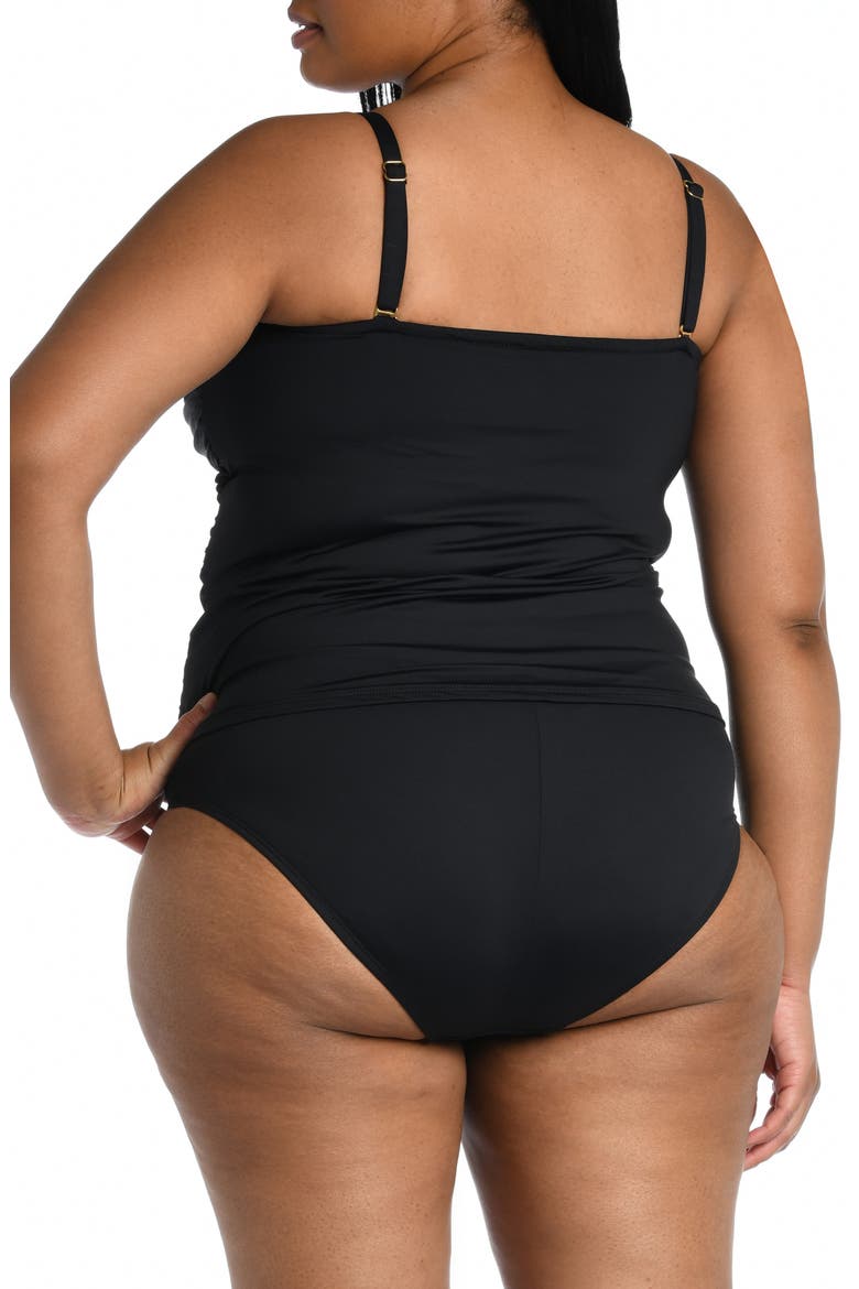 Island Goddess Twist Tankini Top, Alternate, color, BLACK