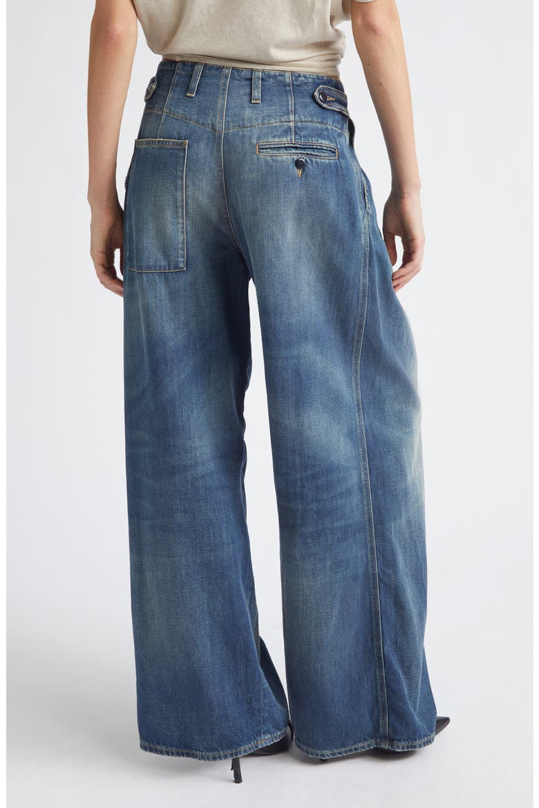 Triple Pleated Wide Leg Jeans, Alternate, color, BLEEKER INDIGO