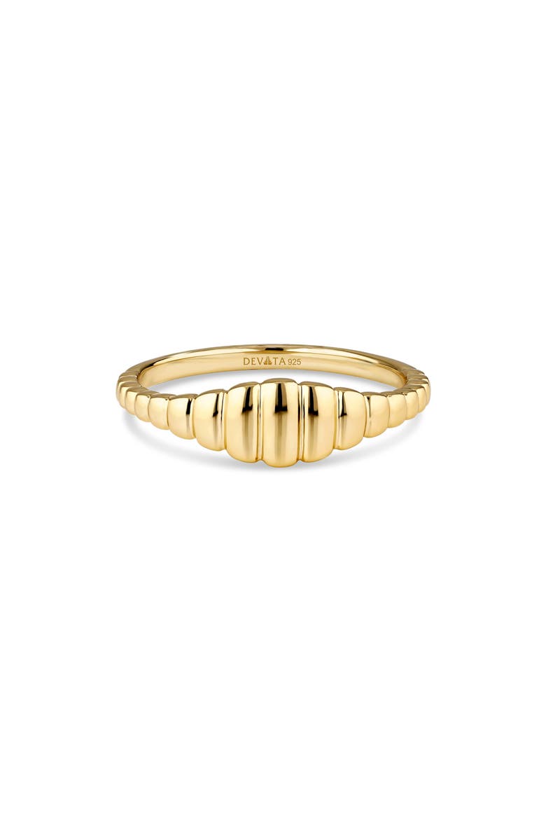 Ribbed Band Ring, Alternate, color, GOLD