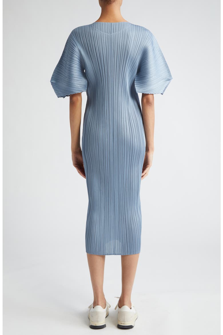 Monthly Colors August Pleated Midi Dress, Alternate, color, COOL GRAY