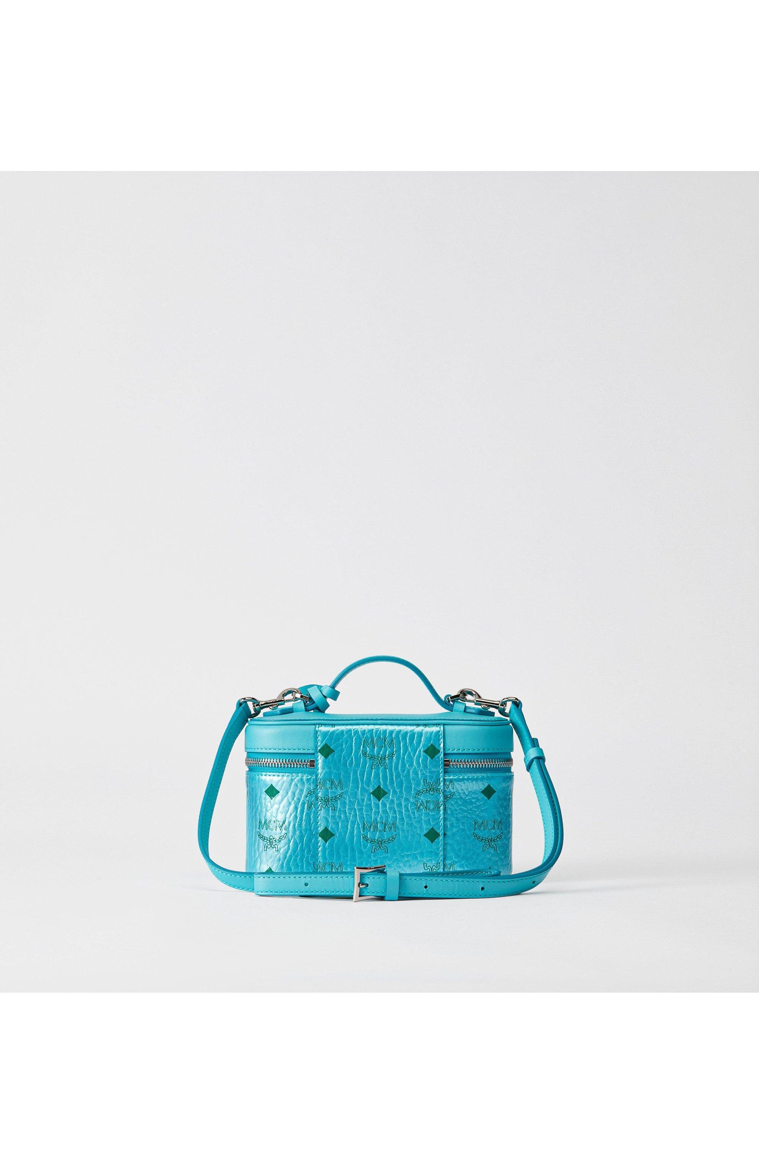 Mini Aren Vanity Case in Visetos, Alternate, color, Blue Ceramic