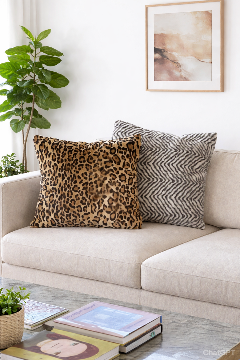 Pacific Faux Fur Pillow, Alternate, color, Leopard