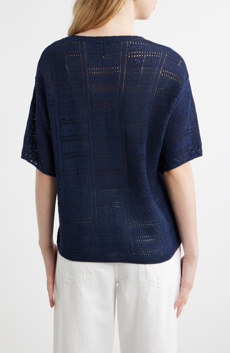 rag & bone Morgan Pointelle Stitch Sweater, Alternate, color, Navy
