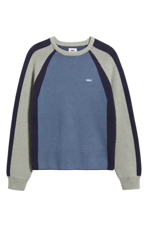 Obey Raglan Sleeve Sweater In Multi