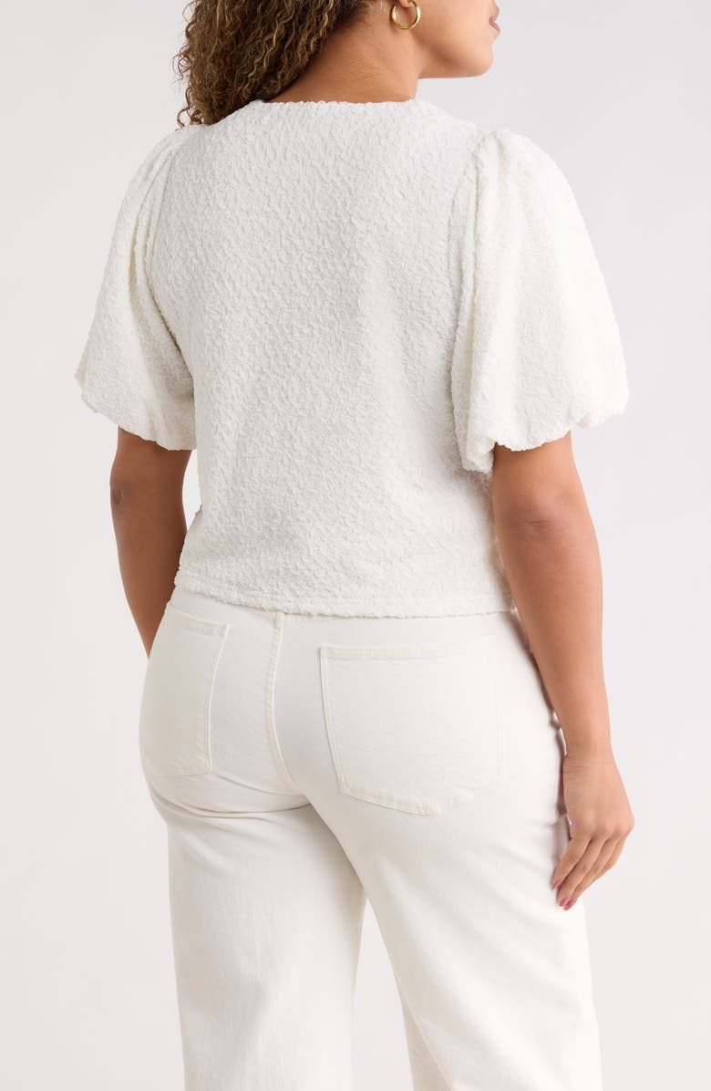 SUGARLIPS Bubble Sleeve Crop Top, Alternate, color, White