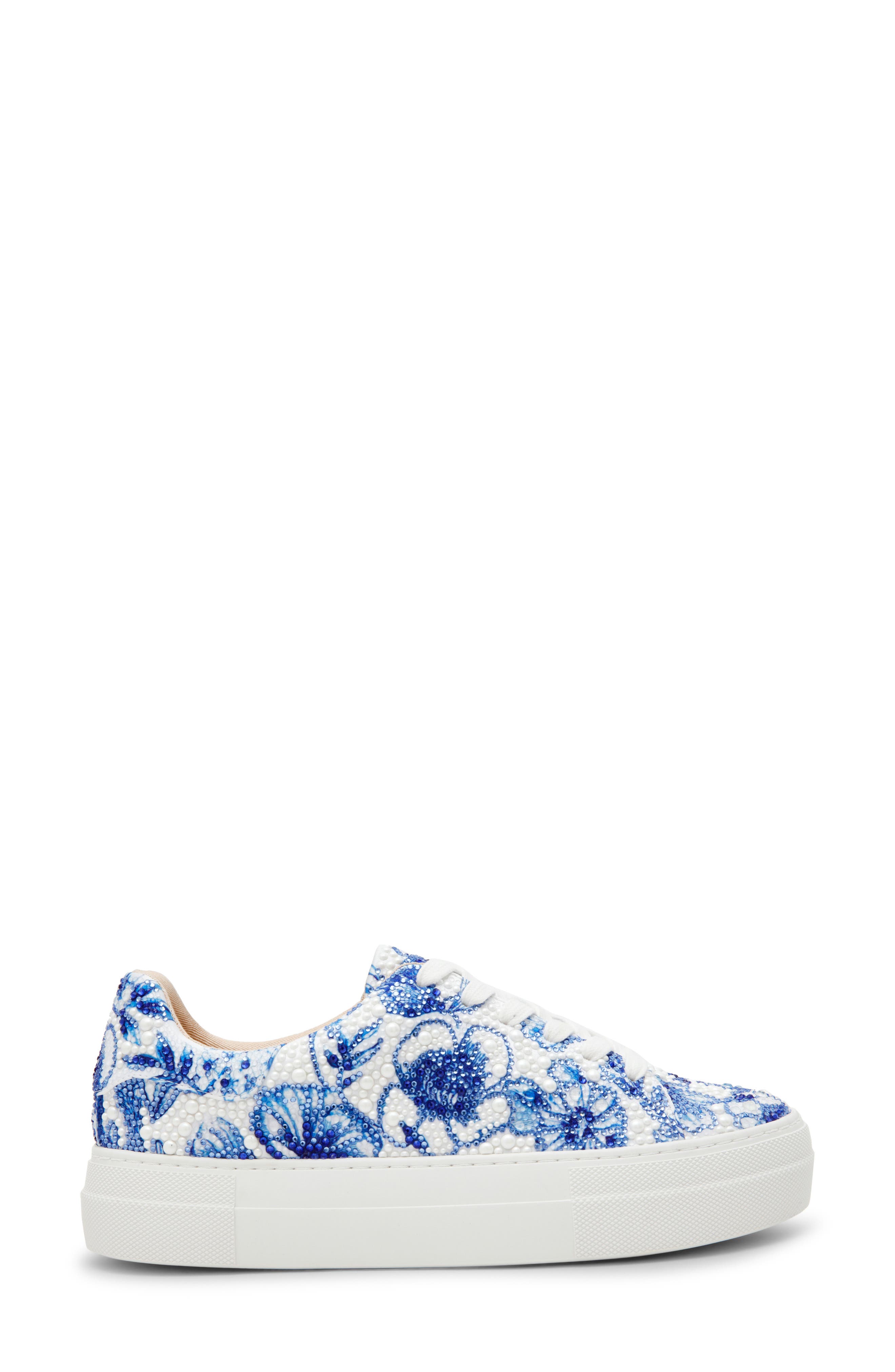 Zoe Platform Sneaker, Alternate, color, WHITE/ BLUE FLORAL