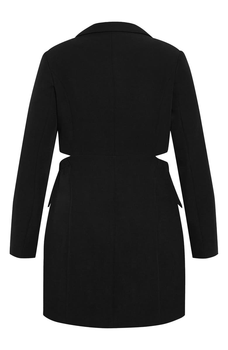 City Chic Twyla Long Sleeve Tuxedo Dress, Alternate, color,
