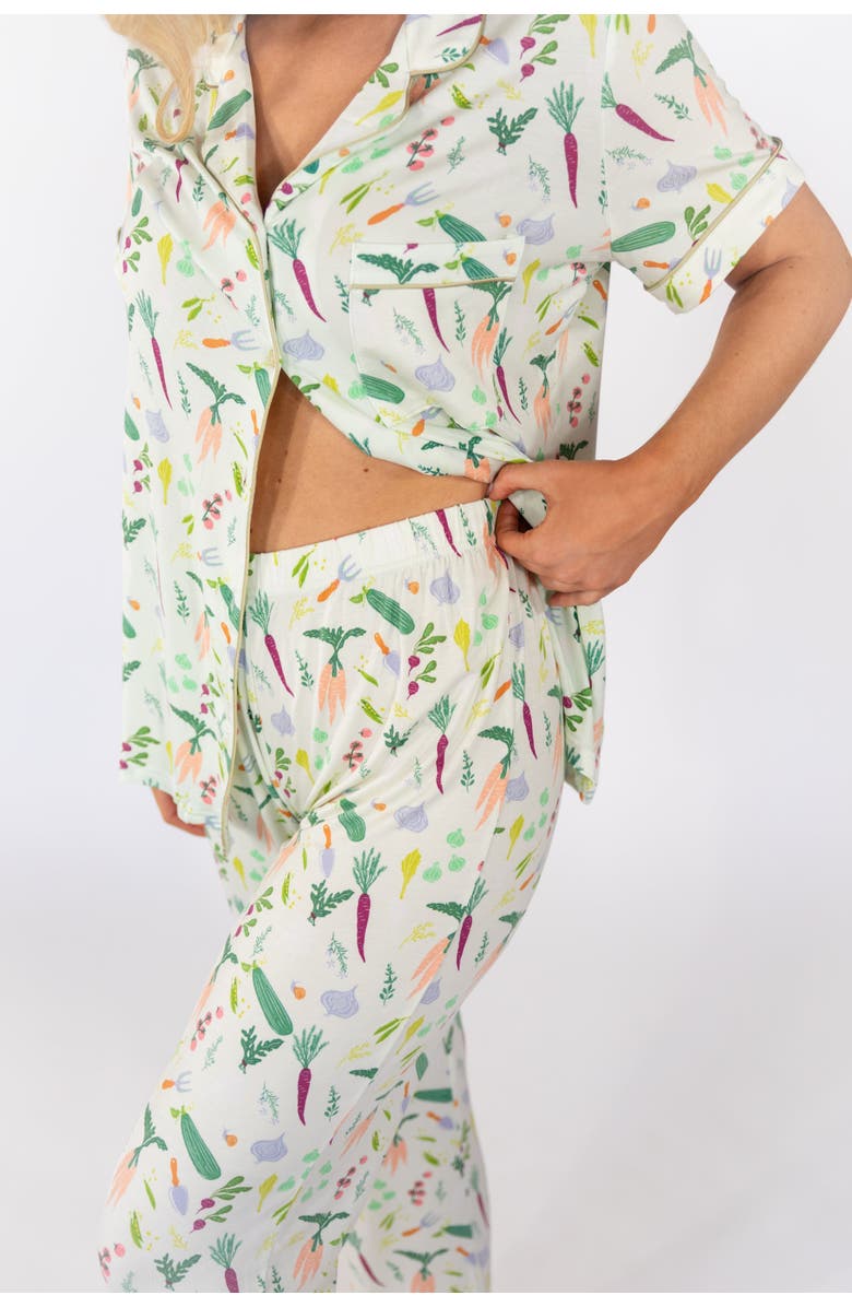 In My Sundays Short Sleeve & Cropped Pant Pajama Set, Alternate, color, Garden Party