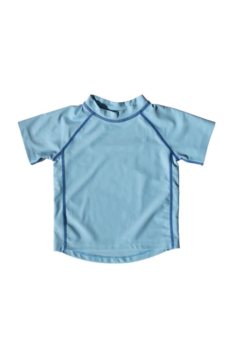 Leveret Kids Short Sleeve Rash Guard, UPF 50+ Swim Shirt, Alternate, color, Light Blue