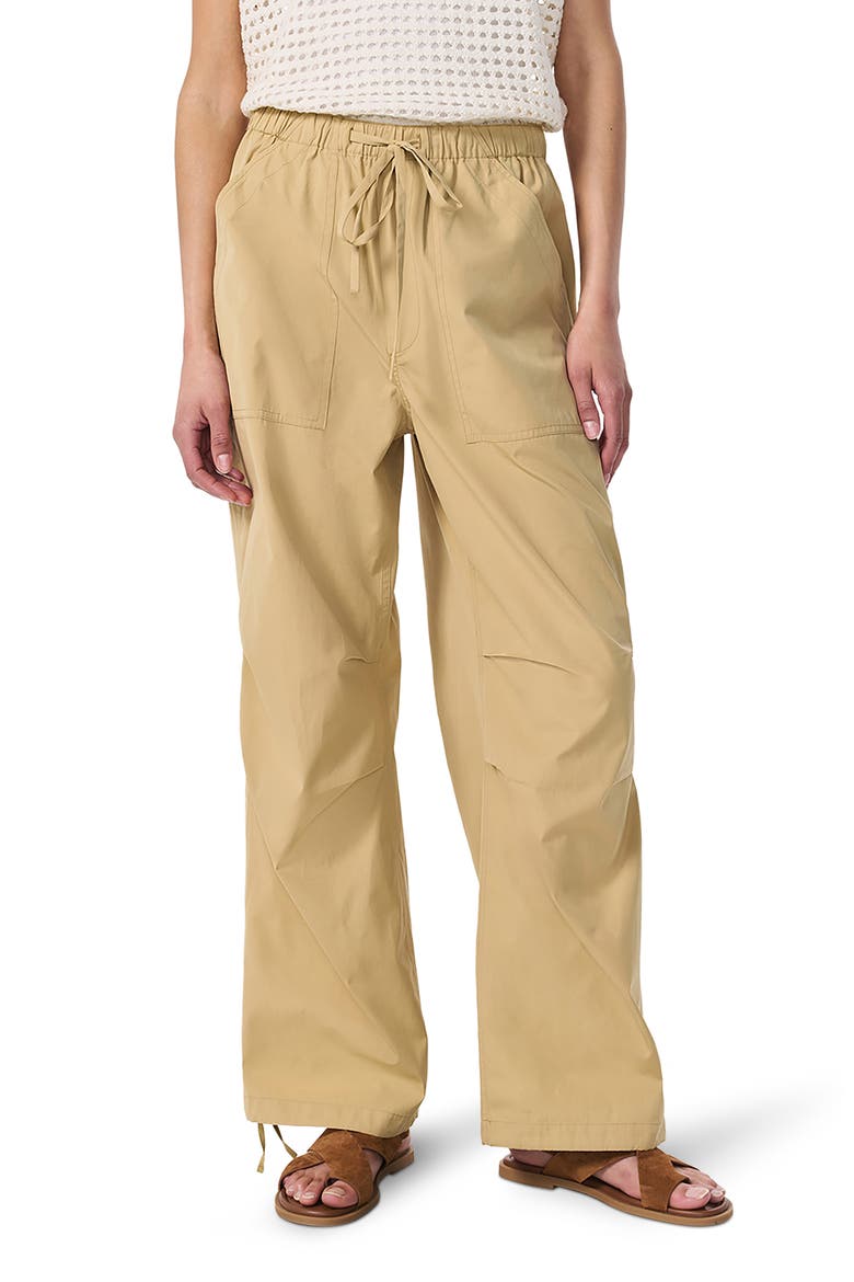 Adina Drawstring Cotton Pants, Main, color, LIGHT BROWN