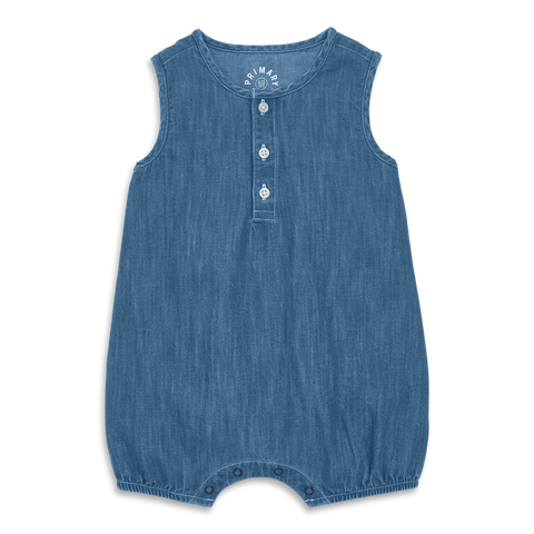 Baby Chambray Henley Tank Shortie