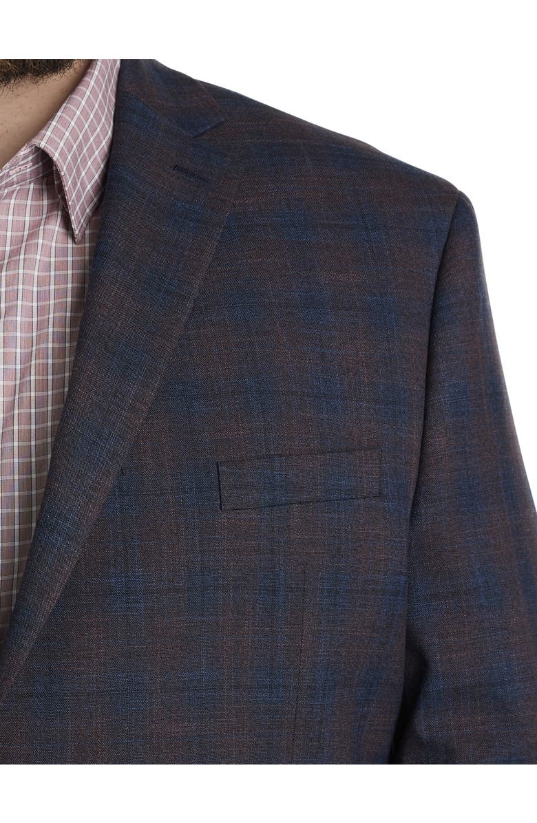 Michael Kors Big & Tall Plaid Sport Coat, Alternate, color, Plum