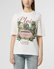 PHILIPP PLEIN Washed Man Fit T-Shirt Cannes Tennis Club Women