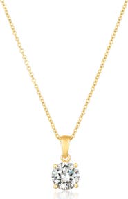 Crislu Round Cubic Zirconia Pendant Necklace