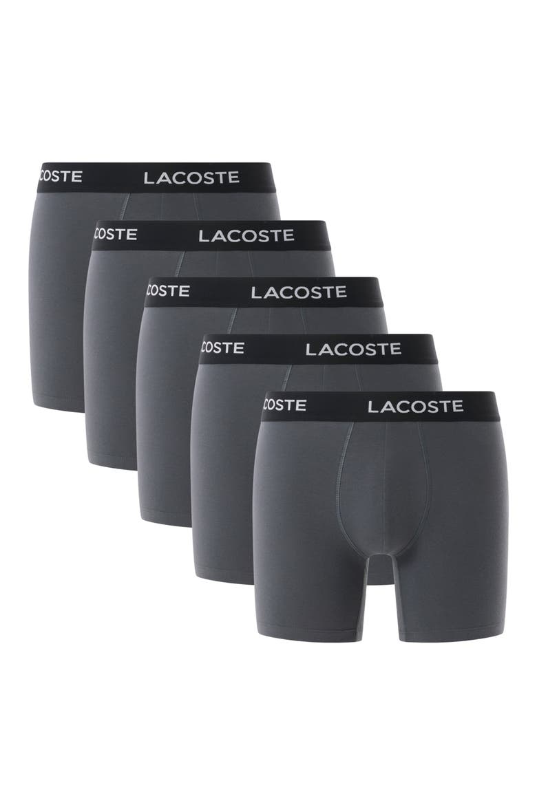 Core Essentials Assorted 5-Pack Stretch Cotton Boxer Briefs, Alternate, color, GREY