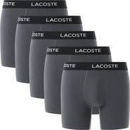 Lacoste Core Essentials Assorted 5-Pack Stretch Cotton Boxer Briefs