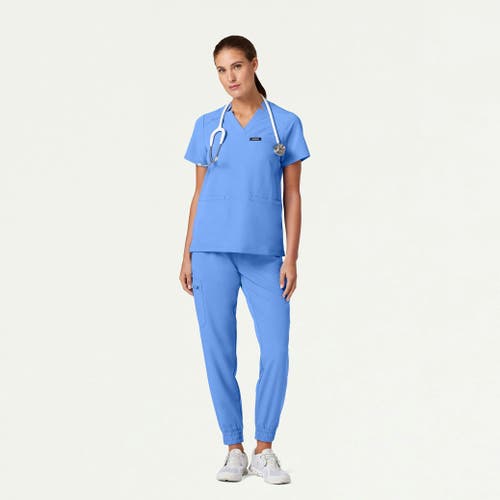 Jaanuu 3-pocket Classic Notched V-neck Scrub Top