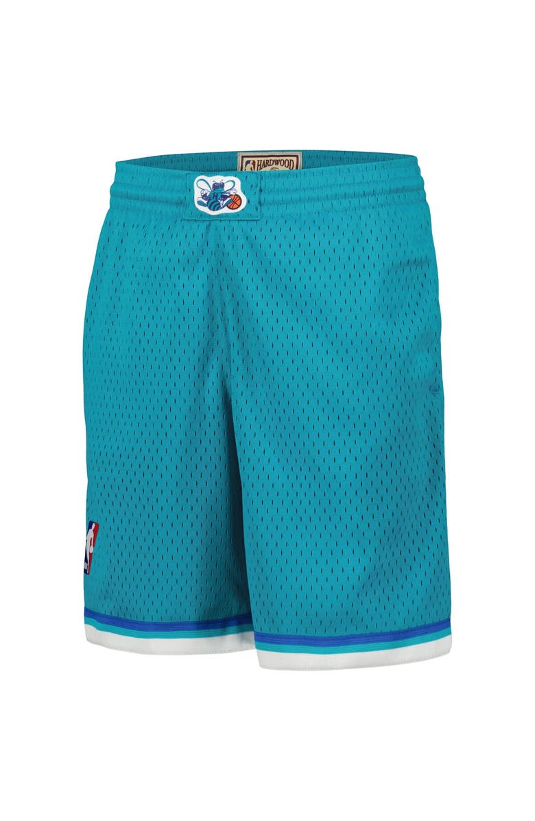 Mitchell & Ness Youth Mitchell & Ness Teal Charlotte Hornets Hardwood Classics Swingman Shorts, Alternate, color, Teal