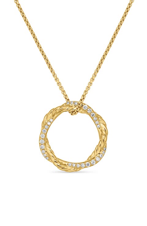 Petite Infinity Pendant Necklace in 18K Gold with Pavé Diamonds
