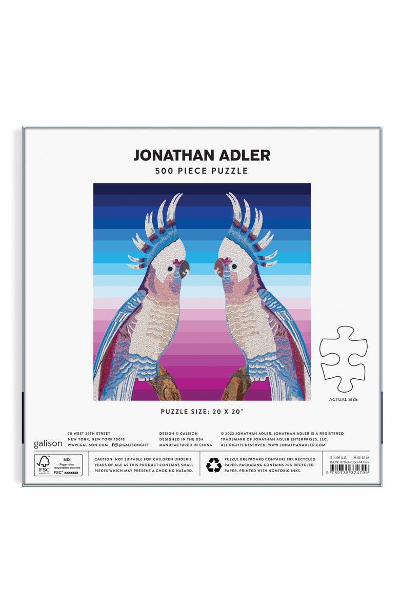 galison Jonathan Adler Parrots 500-Piece Jigsaw Puzzle, Alternate, color, 