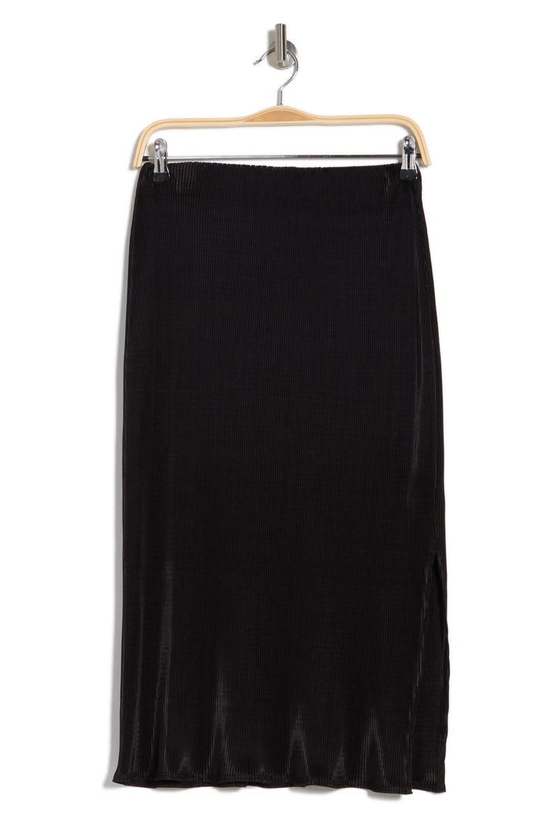 Plissé Pull-On Skirt, Alternate, color, BLACK