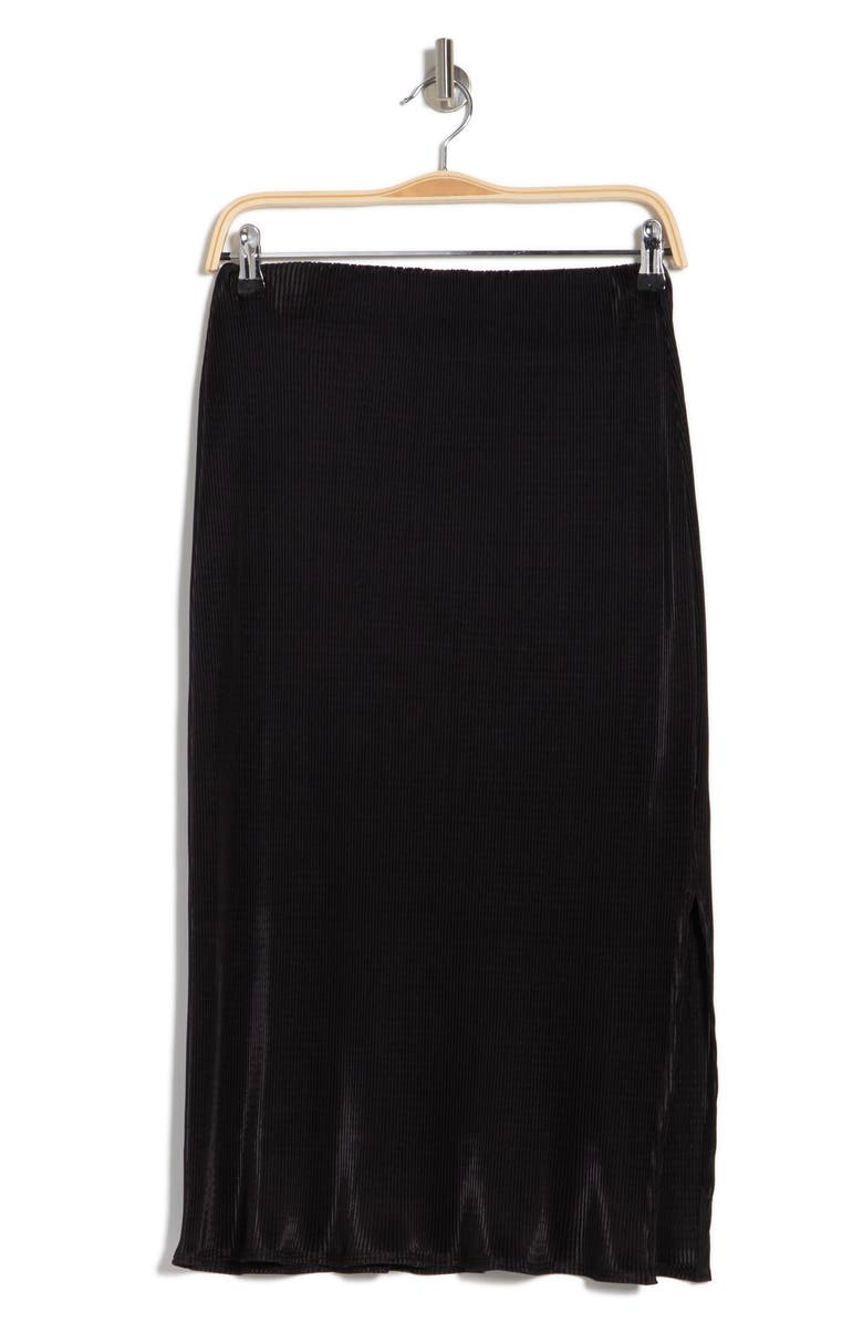 Renee C Plissé Pull-On Skirt, Alternate, color, Black