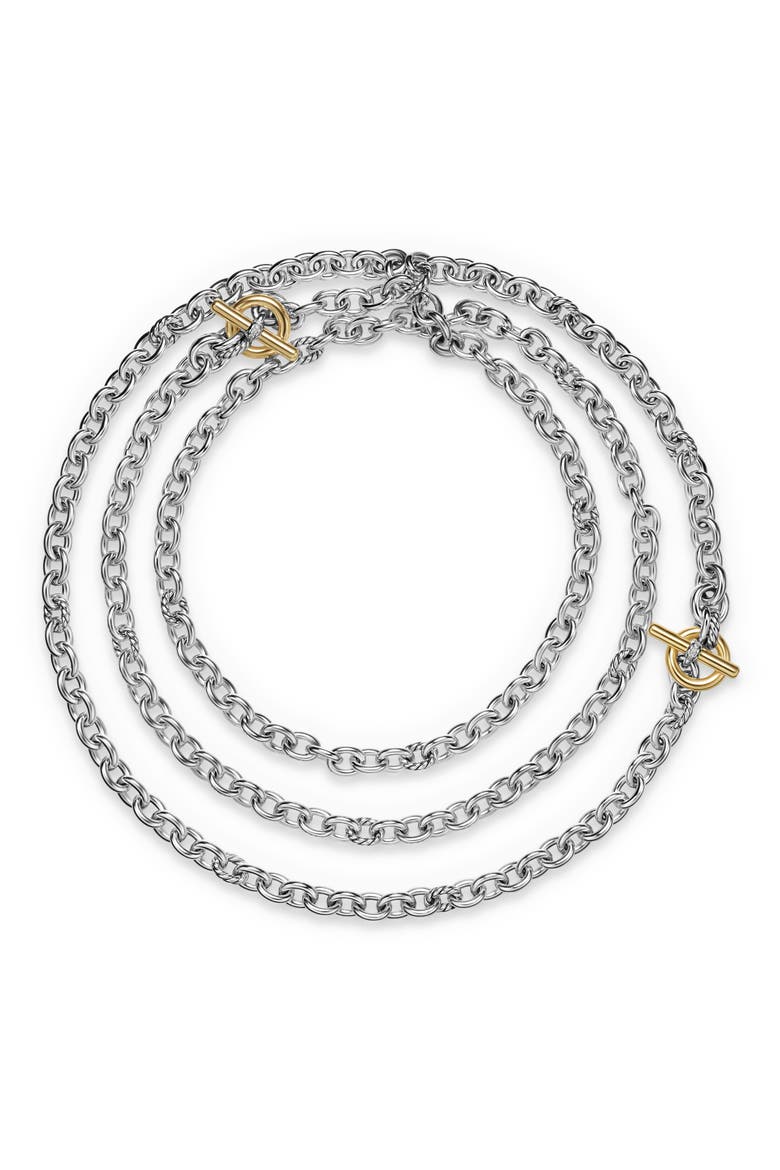 Mercer Convert Necklace in Sterling Silver & 18K Gold, Alternate, color, SILVER PAVE