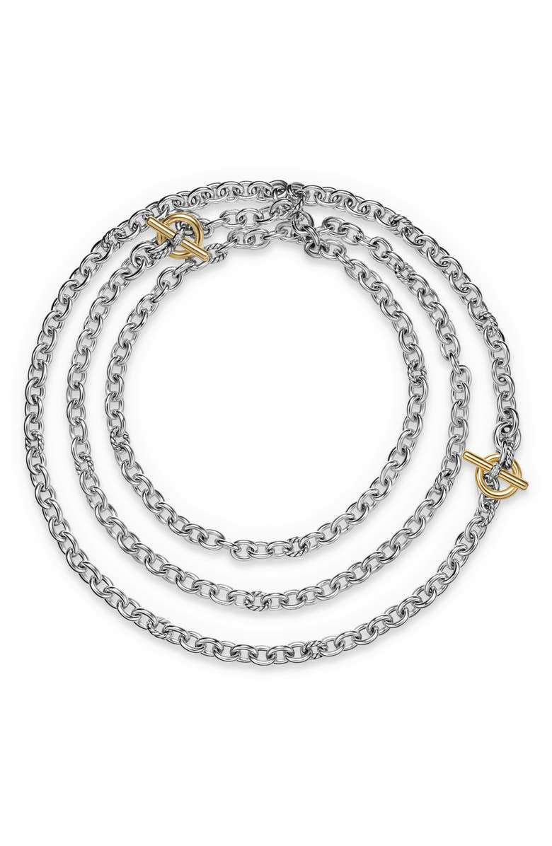 David Yurman Mercer Convert Necklace in Sterling Silver & 18K Gold, Alternate, color, Silver Pave