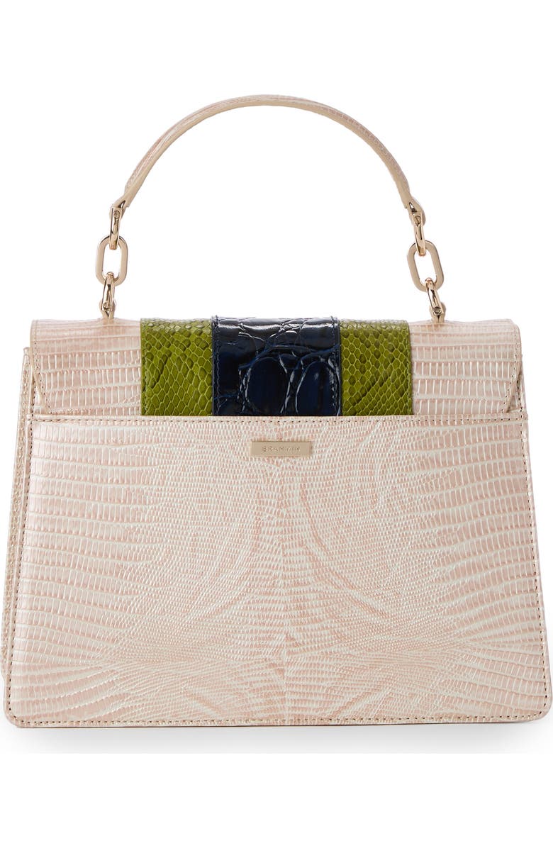 Brahmin Small Hallie Embossed Leather Satchel, Alternate, color,