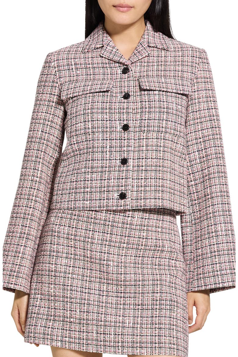 Tweed Crop Jacket, Main, color, PINK MULTI