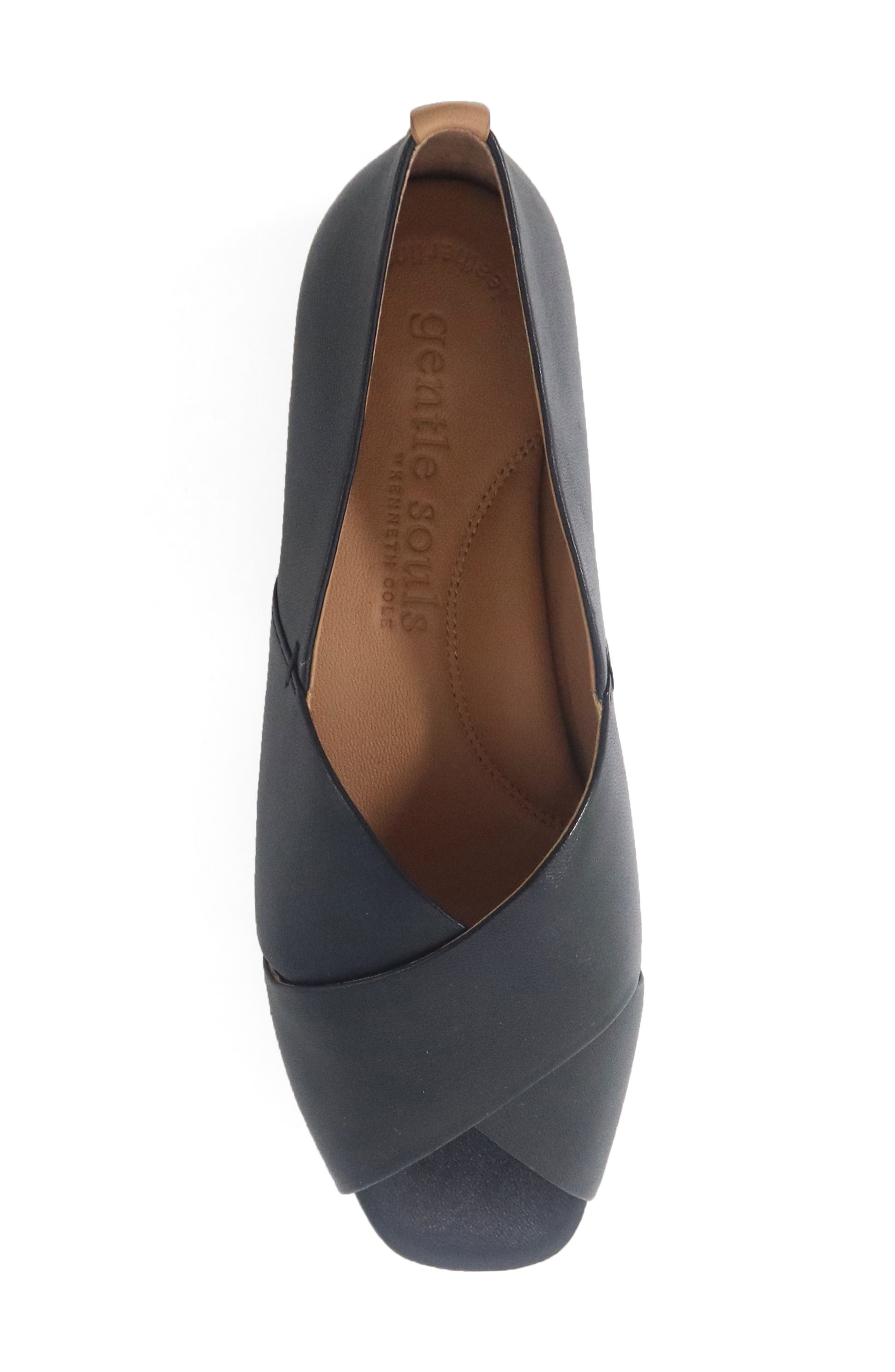 Gentle Souls Whoebe Flat, Alternate, color, Black Leather