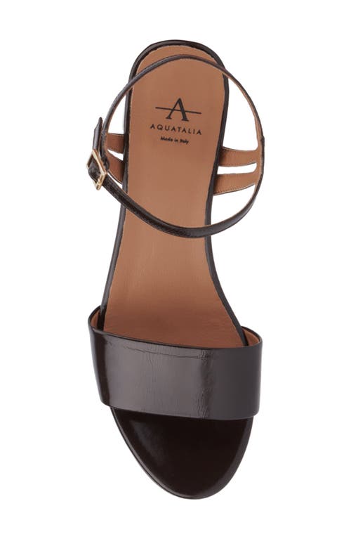 Aquatalia Kristena Water Repellent Ankle Strap Sandal In Mocha