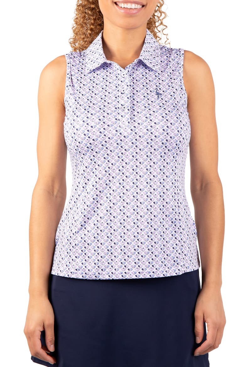 Pickleball Print Polo Tank, Main, color, WHITE