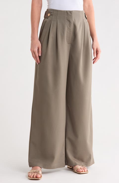 Pleated Wide Leg Pants