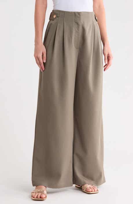 Pleated Wide Leg Pants