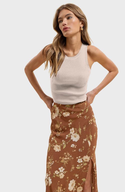 Blu Pepper Floral Maxi Skirt In Brown Multi