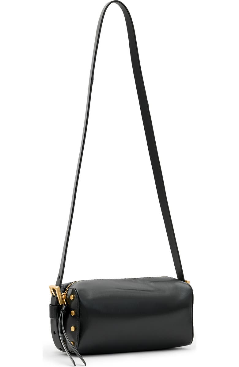 AllSaints Miro Leather Barrel Crossbody Bag, Alternate, color,